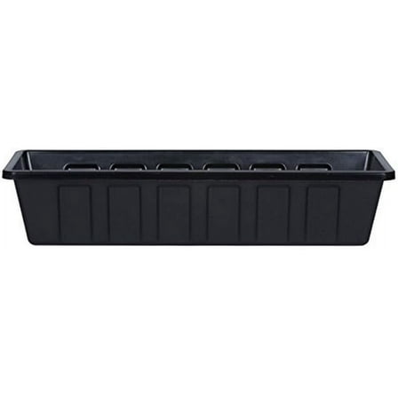 Poly-Pro Plastic Flower Box Planter, Black, 18-Inch