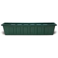 thumbnail image 1 of Novelty Flower Box Plastic Planter - UV Resistant, Rectangular - 18-Inch, Green, 1 of 5