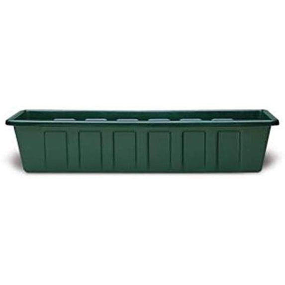 Novelty Flower Box Plastic Planter - UV Resistant, Rectangular - 18-Inch, Green