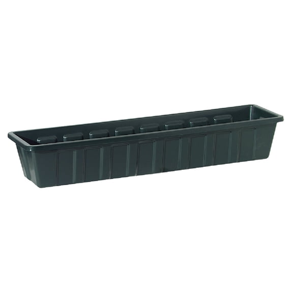 Novelty Flower Box Plastic Planter - UV Resistant, Rectangular - 18-Inch, Green