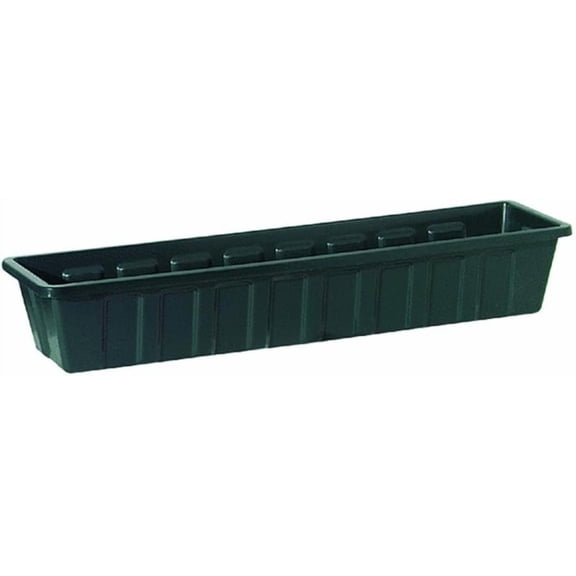 Poly-Pro Plastic Flower Box Planter, Hunter Green, 30-Inch