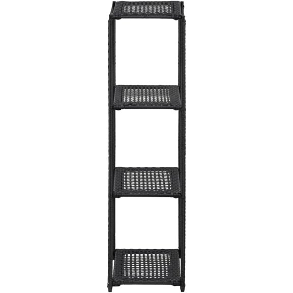Poly Rattan Storage Shelf 11.8x11.8x47.2 Inches, Compact Storage Rack for Kitchen, Laundry Room, Bathroom, Living Room Bookshelf, Patio Plant Display Stand