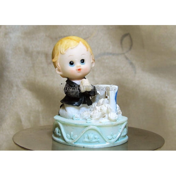 Poly Resin First Communion Praying Boy Figure (12 pieces)