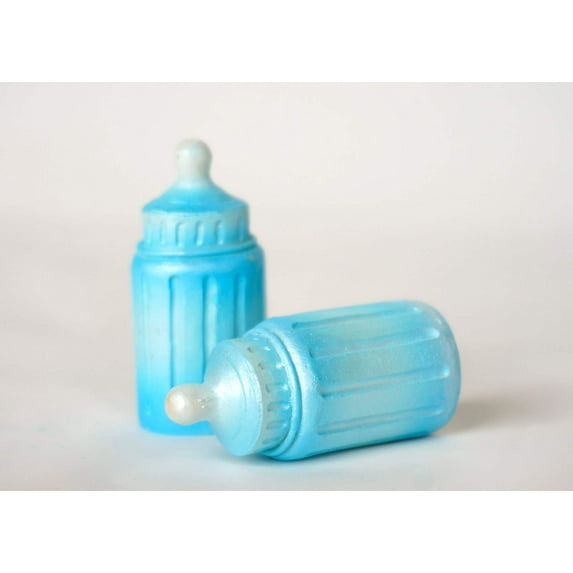 Poly Resin Mini Baby Bottle Baby Shower Favors & Decoration Blue(24 Pieces)