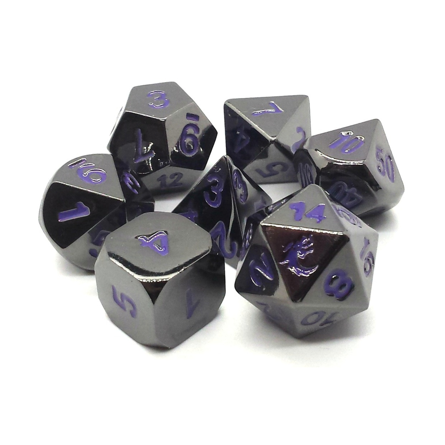 Poly Set - Black Nickel w/Purple (7) New - image 1 of 2