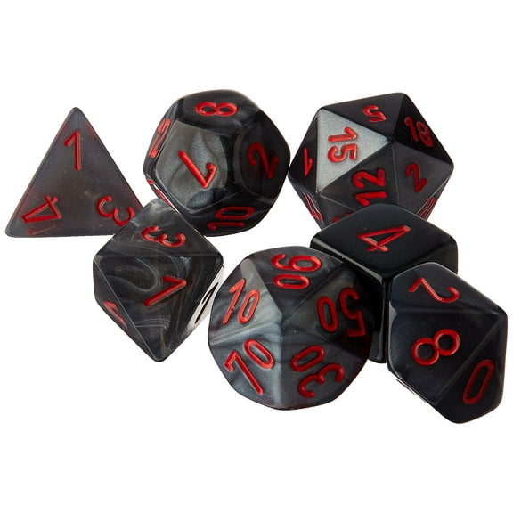 Poly Set Black W/Red (7) New