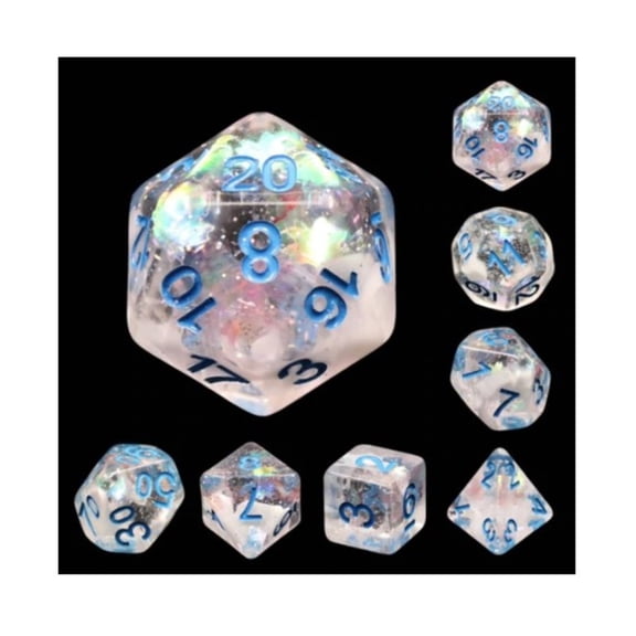 Foam Brain Games Poly Set - Blue Notes w/Blue (7) New