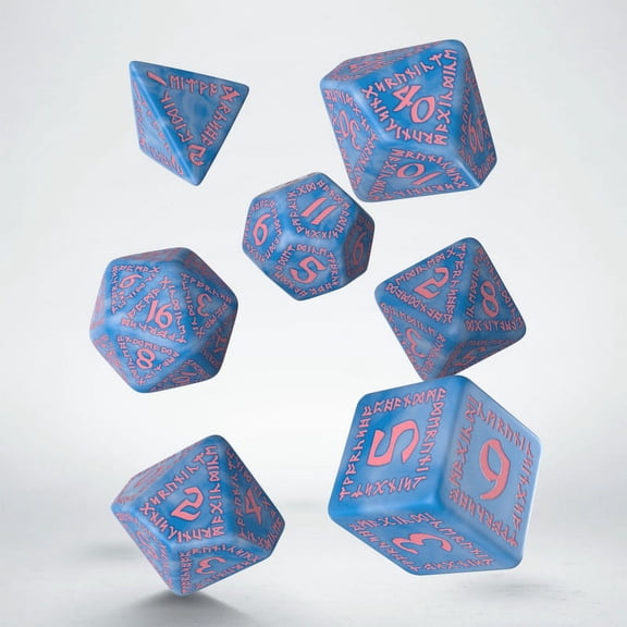 Q-Workshop QWOSRUN1S Runic Board Game- Glacier & White - Set of 7