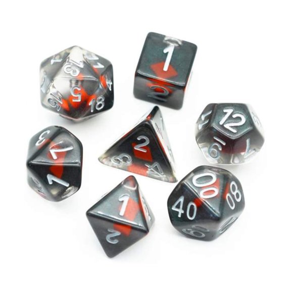 Foam Brain Games Poly Set - Suit of Dice, Diamonds w/White (7) New