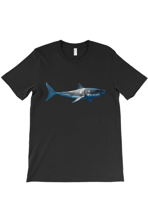 Poly Shark, Geometric Animal Art Graphic Design For Shark Lovers G12720 Unisex T-Shirt, Up to Size 5XL