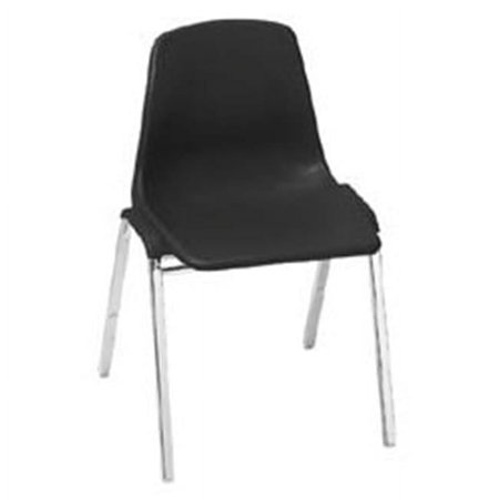 Poly Shell Stack Chair Black with Chrome Frame