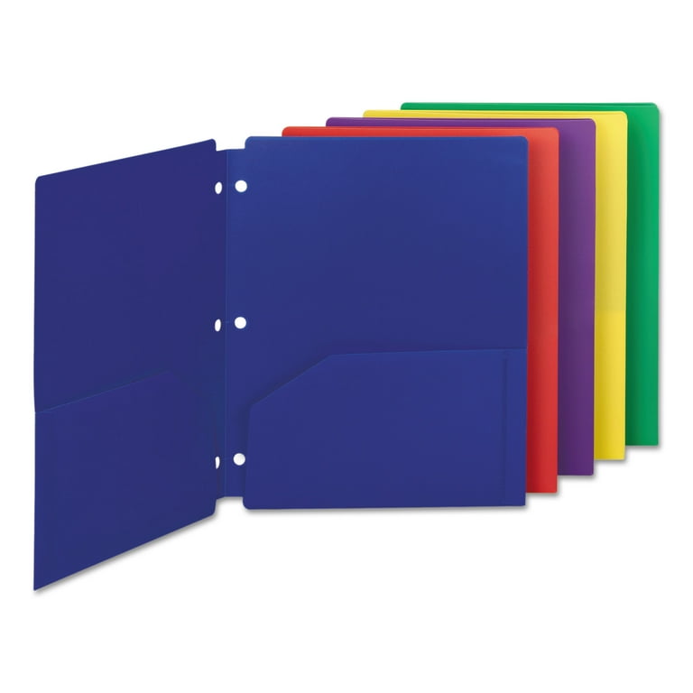 Poly Snap-In Two-Pocket Folder, 50-Sheet Capacity, 11 x 8.5, Assorted, 10/Pack Poly Snap-In Two-Pocket Folder, 50-Sheet Capacity, 11 x 8.5, Assorted, 10/Pack