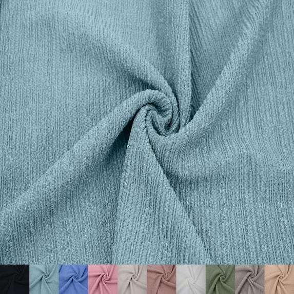 Poly Spandex-Crinkled Venice Textured Stretch Fabric by The Yard, Deep Spa
