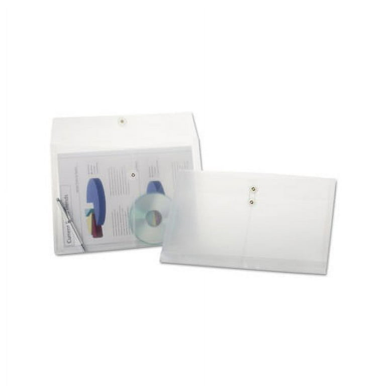 Poly String and Button Envelope, String/Button Closure, 8.5 x 14, Clear, 3/Pack Poly String and Button Envelope, String/Button Closure, 8.5 x 14, Clear, 3/Pack