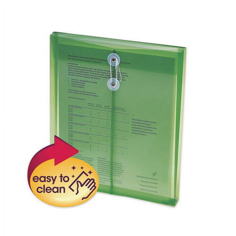 Poly String and Button Interoffice Envelopes, Open-End (Vertical), 9.75 x 11.63, Clear, 5/Pack Poly String and Button Interoffice Envelopes, Open-End (Vertical), 9.75 x 11.63, Clear, 5/Pack