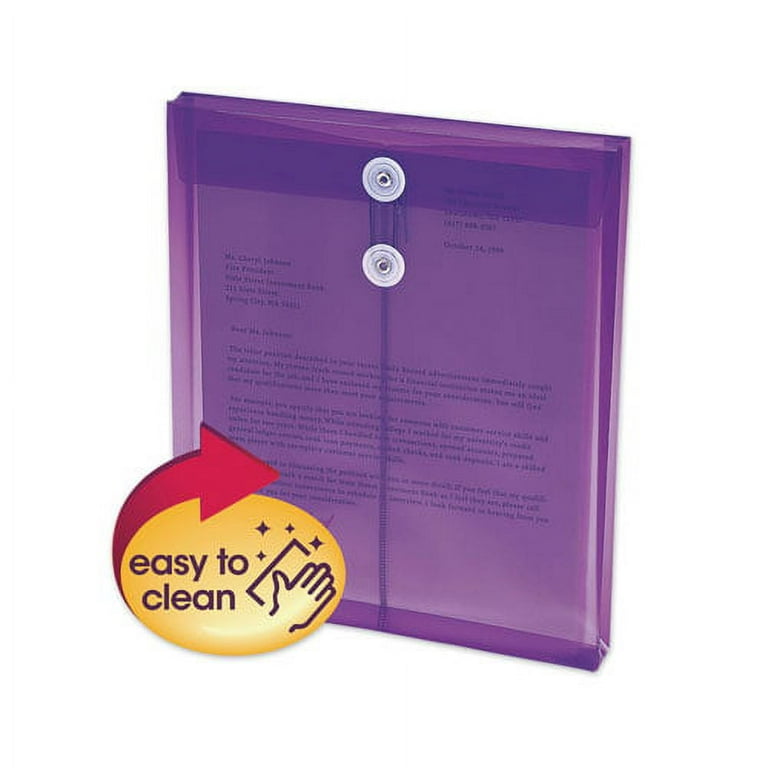 Poly String and Button Interoffice Envelopes, Open-End (Vertical), 9.75 x 11.63, Clear, 5/Pack Poly String and Button Interoffice Envelopes, Open-End (Vertical), 9.75 x 11.63, Clear, 5/Pack