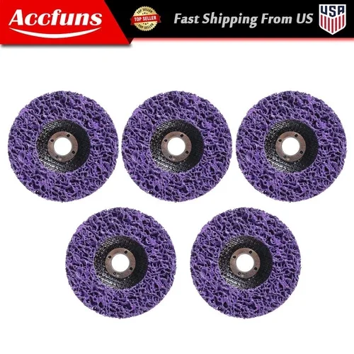 Poly Strip Disc Wheel Paint Rust Removal Clean For Angle Grinder 5 Pack 4"