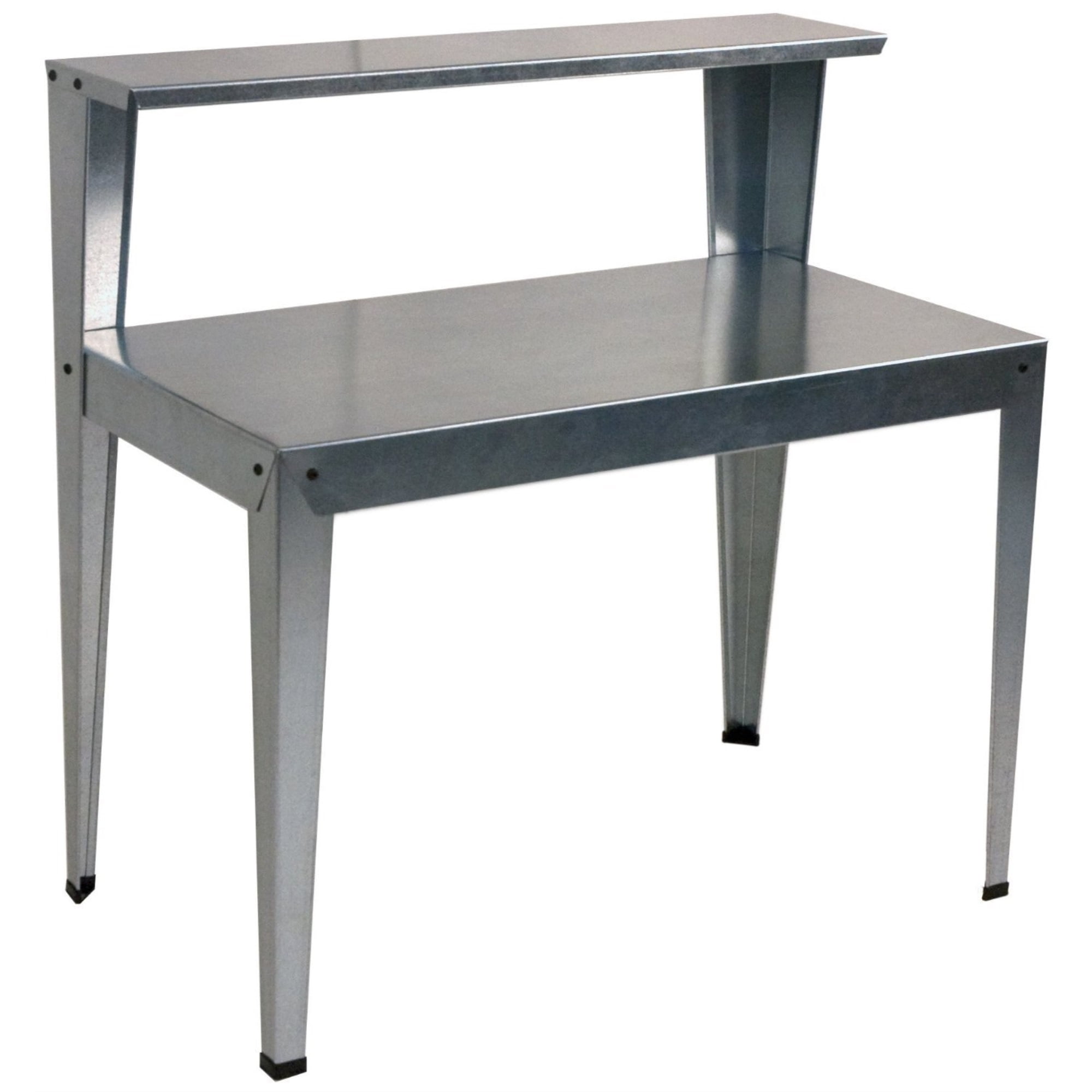 Galvanized Steel Potting Bench with Upper Shelf