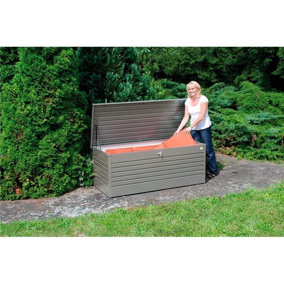 Poly-Tex B3234931 210 gal Biohort Galvanized Steel Leisure Time Deck Box, Quartz Gray