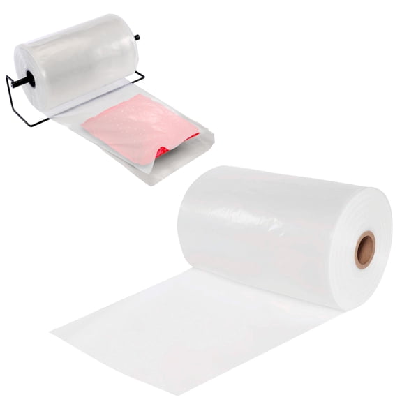 Poly Tubing on Roll, Clear 16" x 1475'FDA Approved 2 Mil. Polyethylene Packaging for Light-Weight, Odd-Size Items, Long Cylinder Objects. Poly Tubing Roll for Industrial, Food Service.