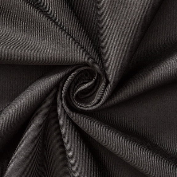 Poly Twill Fabric 58/60 Inch 170 GSM Polyester By The Yard For Sewing Apparel, Crafts, & Décor - Black (5 Yards)