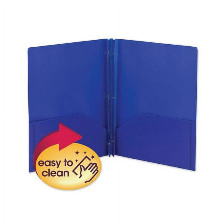 Poly Two-Pocket Folder with Fasteners, 180-Sheet Capacity, 11 x 8.5, Blue, 25/Box Poly Two-Pocket Folder with Fasteners, 180-Sheet Capacity, 11 x 8.5, Blue, 25/Box