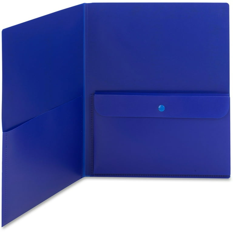 Poly Two-Pocket Folder with Security Pocket, 11 x 8 1/2, Blue, 5/Pack Poly Two-Pocket Folder with Security Pocket, 11 x 8 1/2, Blue, 5/Pack