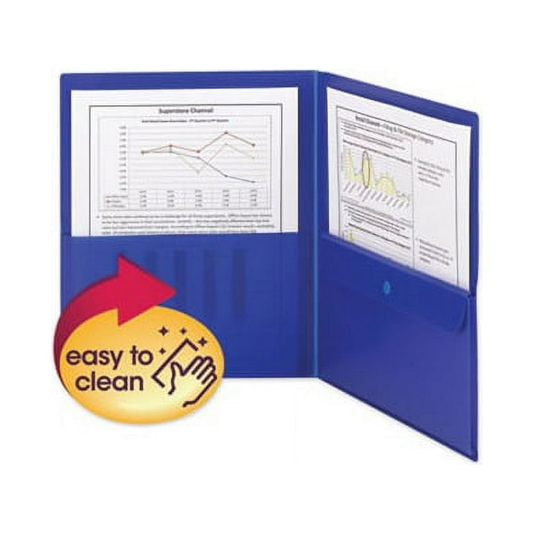 Poly Two-Pocket Folder with Security Pocket, 11 x 8 1/2, Blue, 5/Pack Poly Two-Pocket Folder with Security Pocket, 11 x 8 1/2, Blue, 5/Pack
