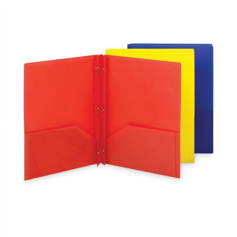 Poly Two-Pocket Folder with Fasteners, 130-Sheet Capacity, 11 x 8.5, Assorted, 6/Pack Poly Two-Pocket Folder with Fasteners, 130-Sheet Capacity, 11 x 8.5, Assorted, 6/Pack