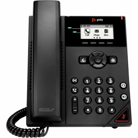 Polycom VVX 150 IP Phone 2-Line Business Desk Phone with Power Supply - 2200-48810-001