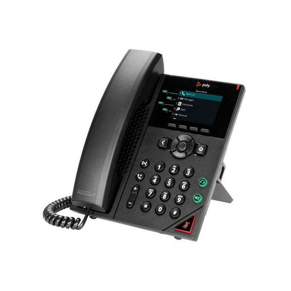 Poly VVX 250 IP Phone Corded Corded Desktop Wall Mountable Black 89B58AA