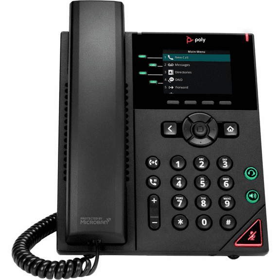 Pre-Owned Poly VVX 250 IP Phone - Corded - Corded - Wall Mountable, Desktop - Black - TAA Compliant - VoIP - 2.8" LCD - 2 x Network (RJ-45) - PoE Ports
