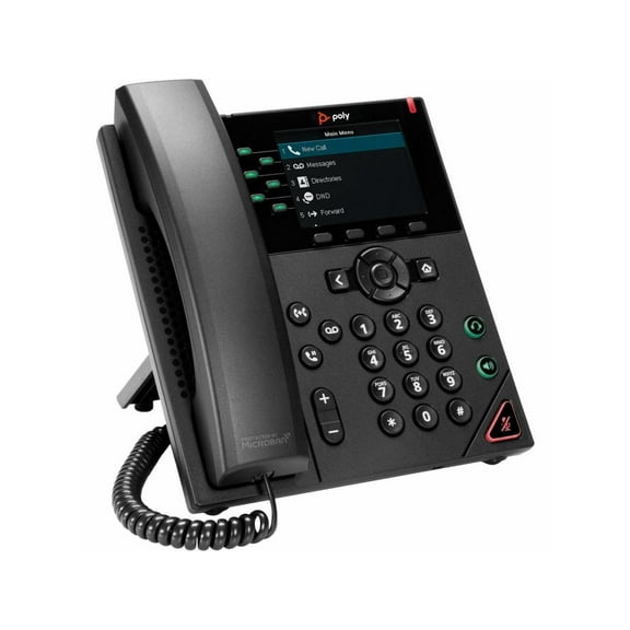 Poly OBI VVX 350 IP Phone Corded Corded Desktop Wall Mountable Black 89B59AA