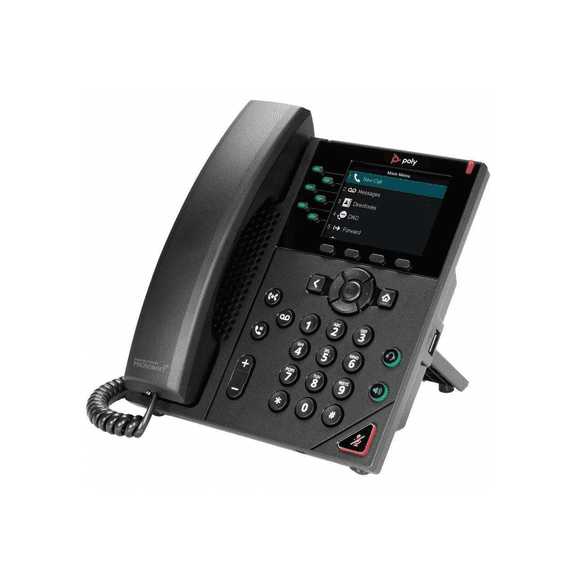 Pre-Owned Poly VVX 350 IP Phone - Corded - Corded - Desktop, Wall Mountable - Black - VoIP - 2 x Network (RJ-45) - PoE Ports