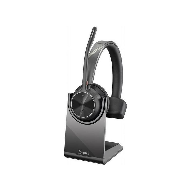 Poly Voyager 4300 UC 4310 M Headset Plantronics Mono USB Type C Wired Wireless Bluetooth 164 ft 20 Hz 20 kHz Over the head Monaural Ear cup 4.92 ft Cable Noise Cancelling Walmart