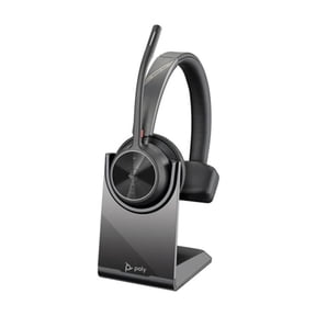 HP Poly Voyager 4310 UC Wireless Monoaural Headset with Charging Stand and USB-A Adapter, Microsoft Teams Certified