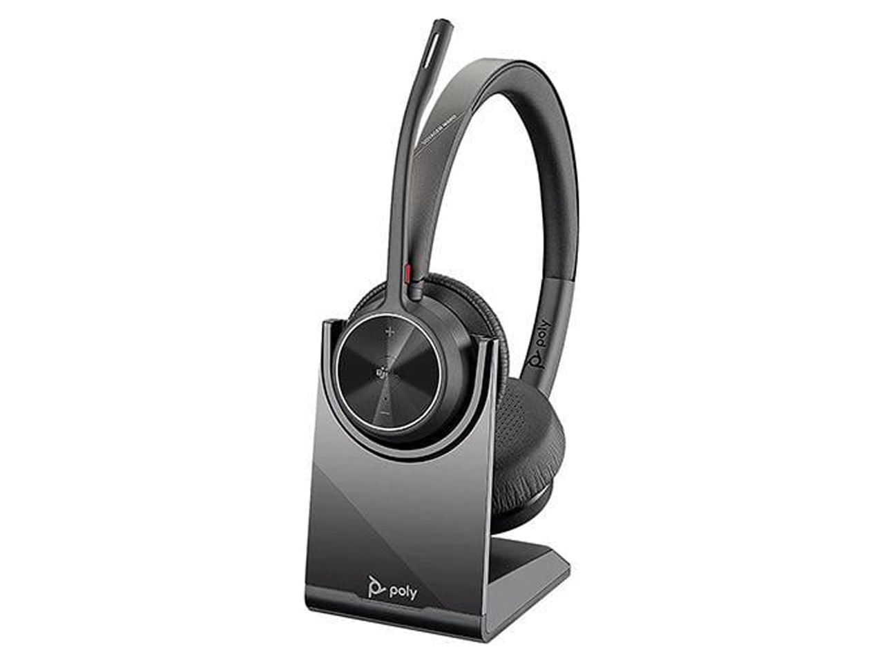 Poly - Voyager 4320 UC Wireless Headset + Charge Stand (Plantronics) - Headphones w/Mic - Connect to PC/Mac via USB-A Bluetooth Adapter, Cell Phone via Bluetooth-Works w/Teams (Certified), Zoom&More