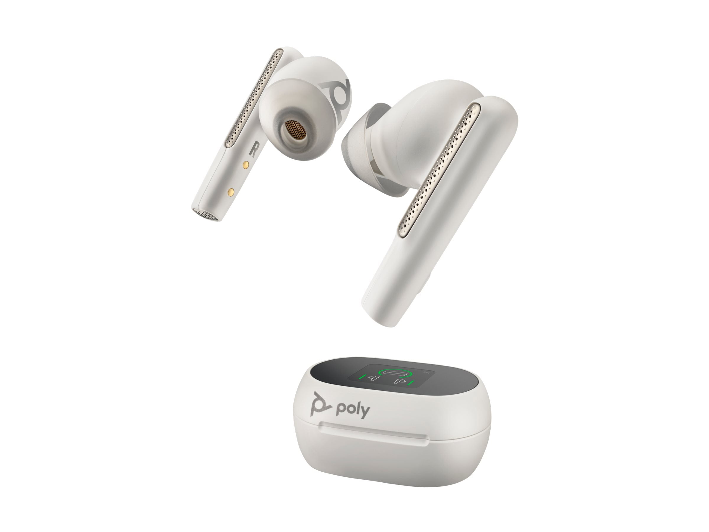 HP Poly Voyager 98.4 ft Free 60+ UC Earset Siri, Google Assistant Stereo True Wireless Bluetooth Model 7Y8G5AA