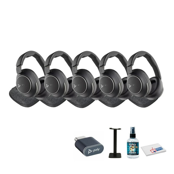 Poly Voyager Surround 80 UC Noise-Canceling Wireless Over-Ear Headset Bundle