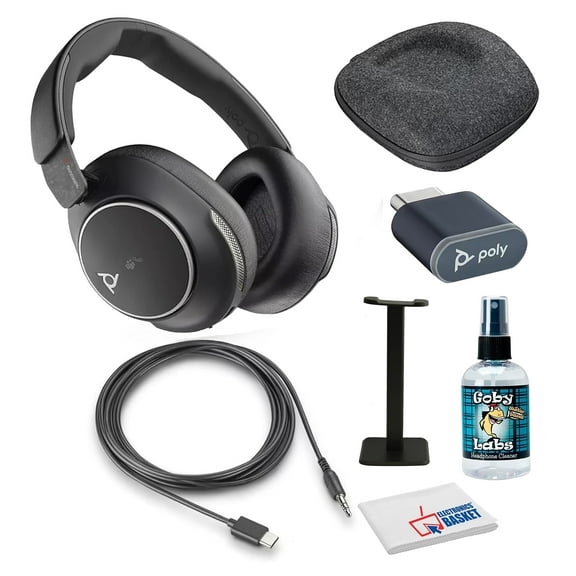 Poly Voyager Surround 80 UC Noise-Canceling Wireless Over-Ear Headset Bundle