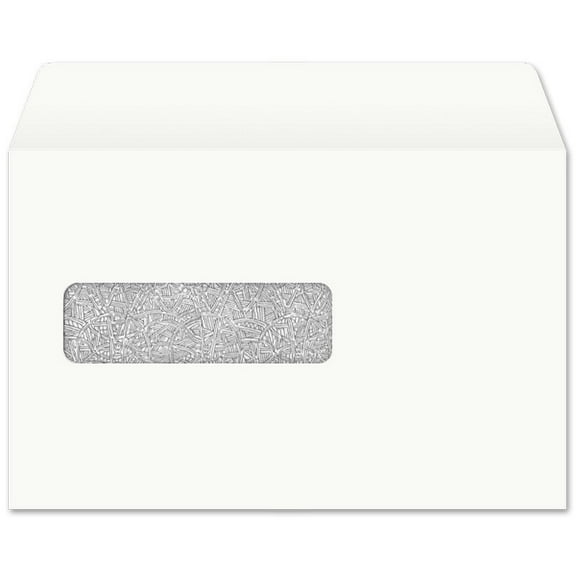 Poly Window Open Side Booklet Envelopes, 6" x 9-1/2", 24#, White (92% Brightness), Black Wesco Inside Tint (Box of 500)