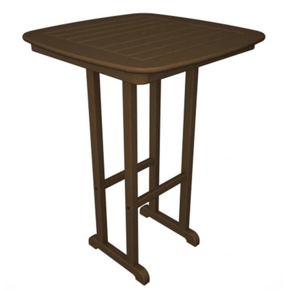 Poly Wood NCBT31TE Nautical 31 in. Bar Height Table - Teak