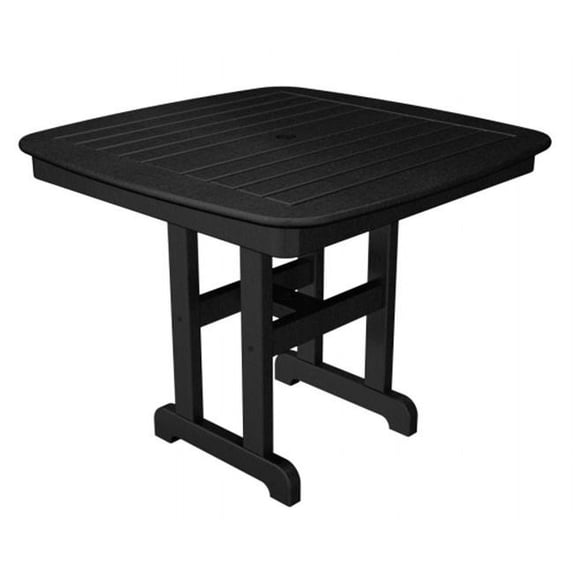 Poly Wood NCT37BL Nautical 37 in. Dining Table - Black