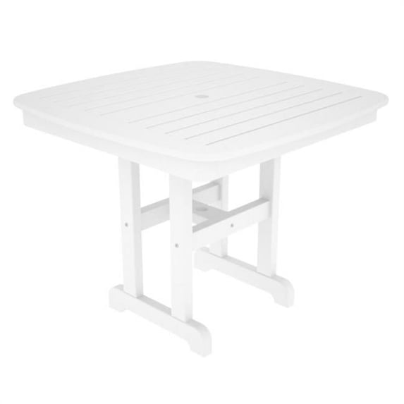 Poly Wood NCT37WH Nautical 37 in. Dining Table - White