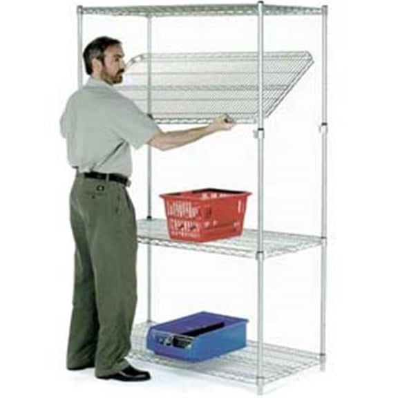 Poly-Z-Brite Quick Adjust Wire Shelving, Clear Epoxy - 72 x 18 x 74 in.