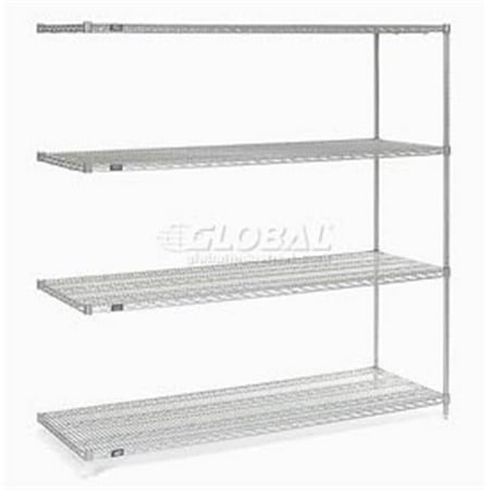 Poly-Z-Brite Wire Shelving Add-On 60 x 21 x 74 in. - Clear