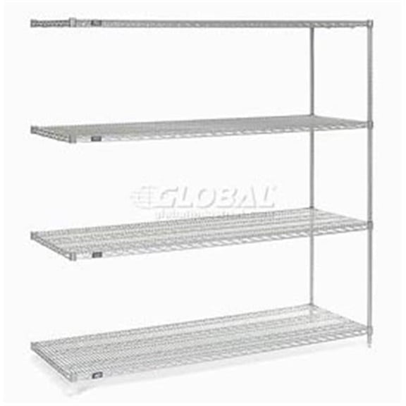 Poly-Z-Brite Wire Shelving Add-On 60 x 21 x 74 in. - Clear