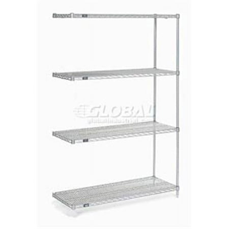 Poly-Z-Brite Wire Shelving Add-On - Clear - 48 x 14 x 74 in.