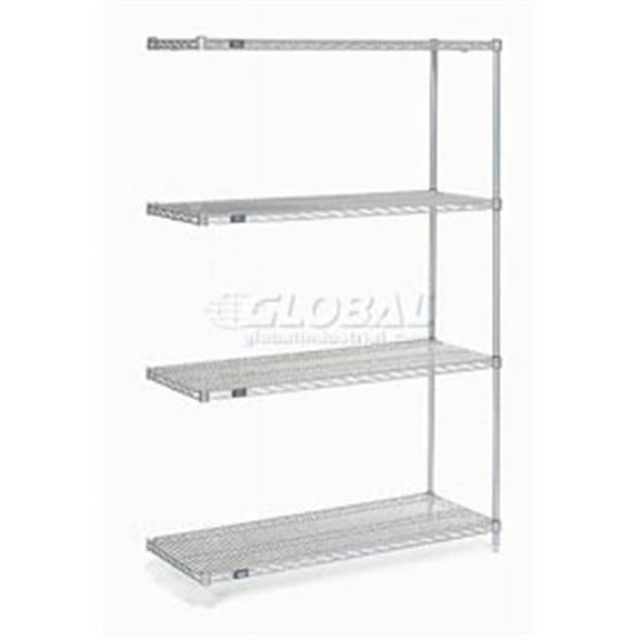 Poly-Z-Brite Wire Shelving Add-On - Clear - 48 x 14 x 74 in.