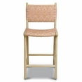 thumbnail image 1 of Poly and  Bark Banda 25 in. Teak & Leather Counter Height Stool - Fauve Tan, 1 of 10